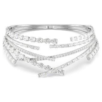 swarovski matrix choker  mixed cuts  white  rhodium plated