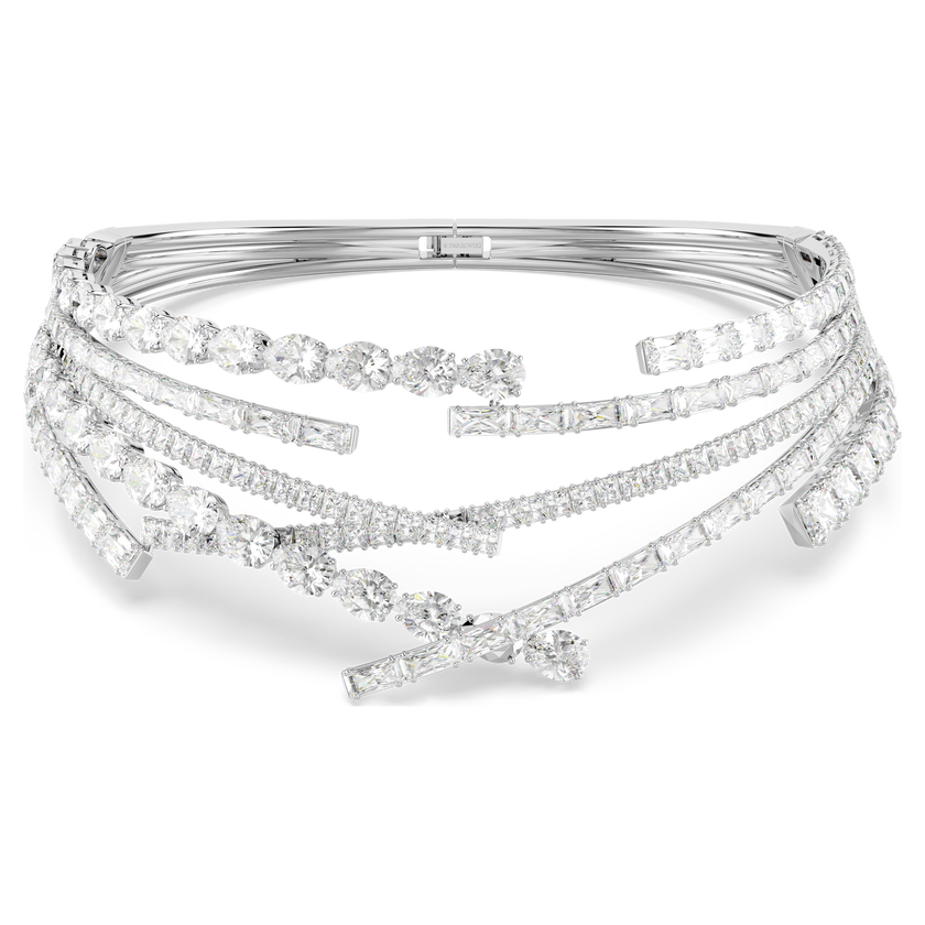 swarovski matrix choker  mixed cuts  white  rhodium plated