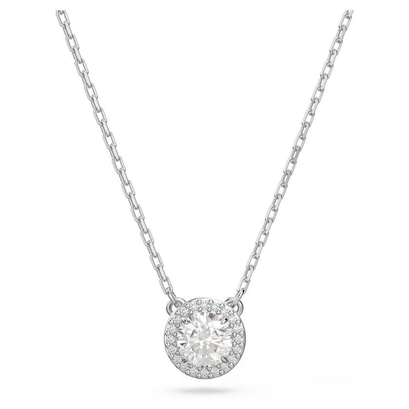 swarovski una angelic pendant  round cut  pav   white  rhodium plated
