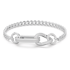 swarovski dextera bracelet  pav   mixed links  white  rhodium plated