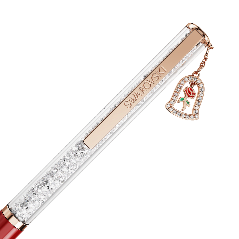 swarovski crystalline ballpoint pen  bell  red lacquered  rose gold tone plated
