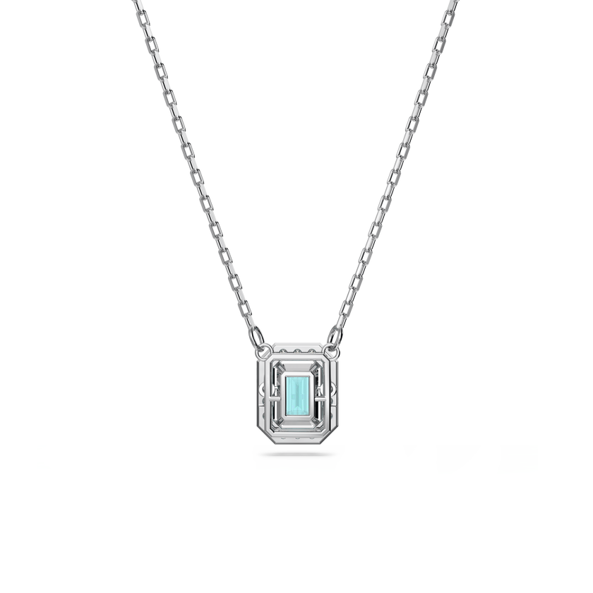 swarovski millenia necklace  octagon cut  blue  rhodium plated