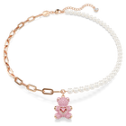 swarovski teddy pendant bear pink rose gold tone plated