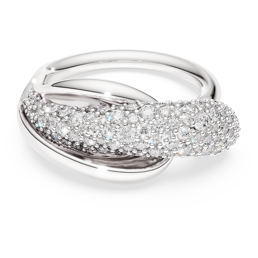 swarovski classica cocktail ring  round cut  white  sterling silver