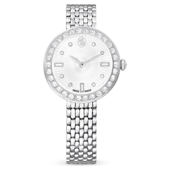 swarovski certa watch swiss made metal bracelet silver tone stainless steel