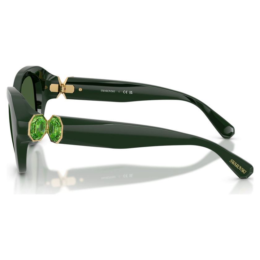 swarovski sunglasses  round shape  green
