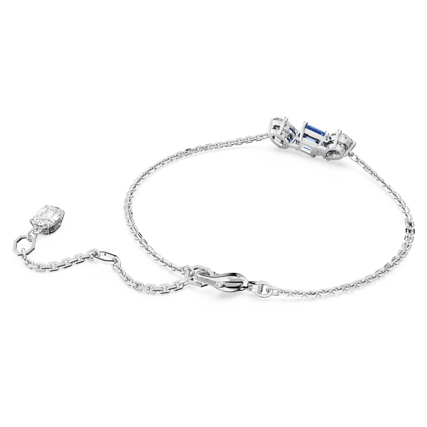 swarovski mesmera bracelet  mixed cuts  blue  rhodium plated