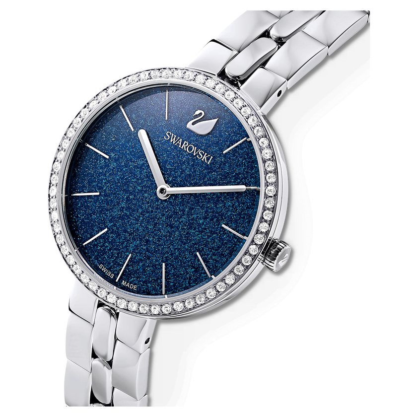 swarovski cosmopolitan watch  metal bracelet  blue  stainless steel