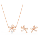swarovski hyperbola set bow white rose gold tone plated
