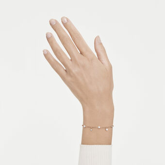 swarovski imber bracelet  crystal pearl  round cut  white  18k rose gold finish