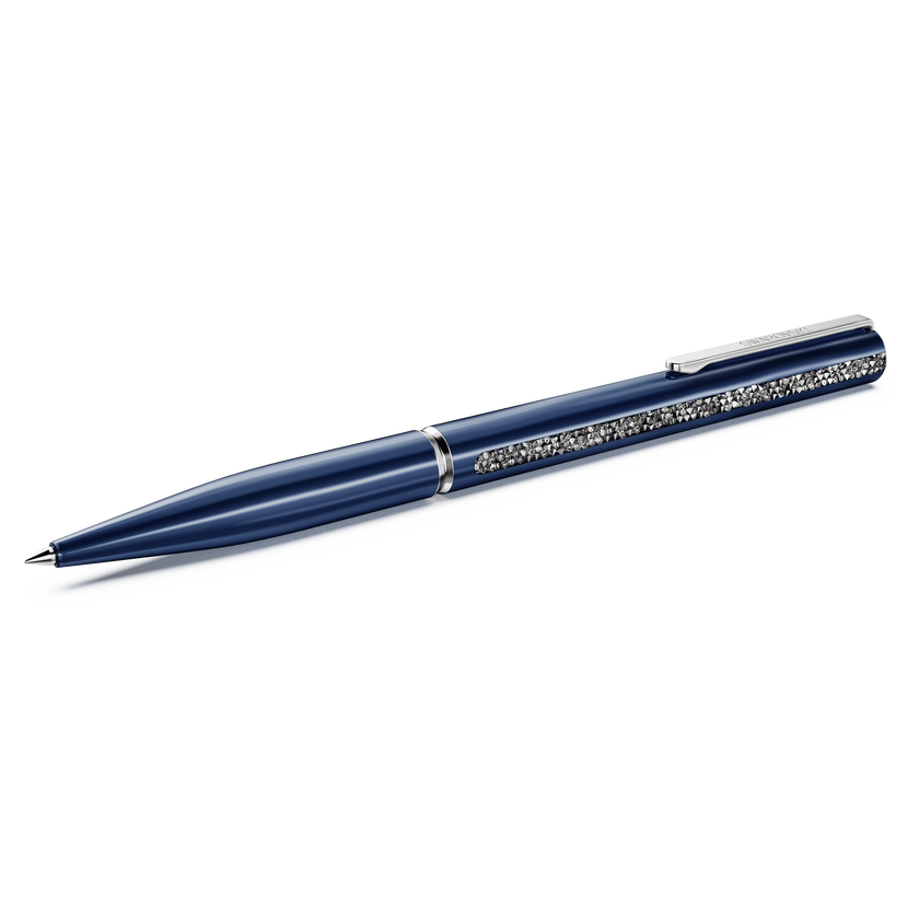 swarovski crystal shimmer glide ballpoint pen  blue  blue lacquered  chrome plated