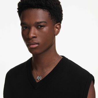 swarovski sublima pendant  white  ruthenium plated