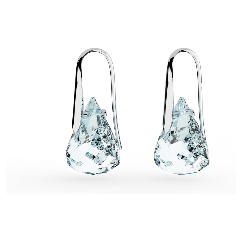 swarovski lunar drop earrings  blue  rhodium plated
