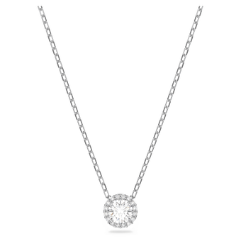 swarovski angelic pendant round cut white rhodium plated