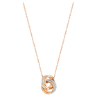 swarovski further pendant small white rose gold plated