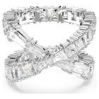 Hyperbola ring, Infinity, White, Rhodium plated