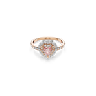 swarovski one motif ring  heart cut  pav   heart  pink  mixed metal finish