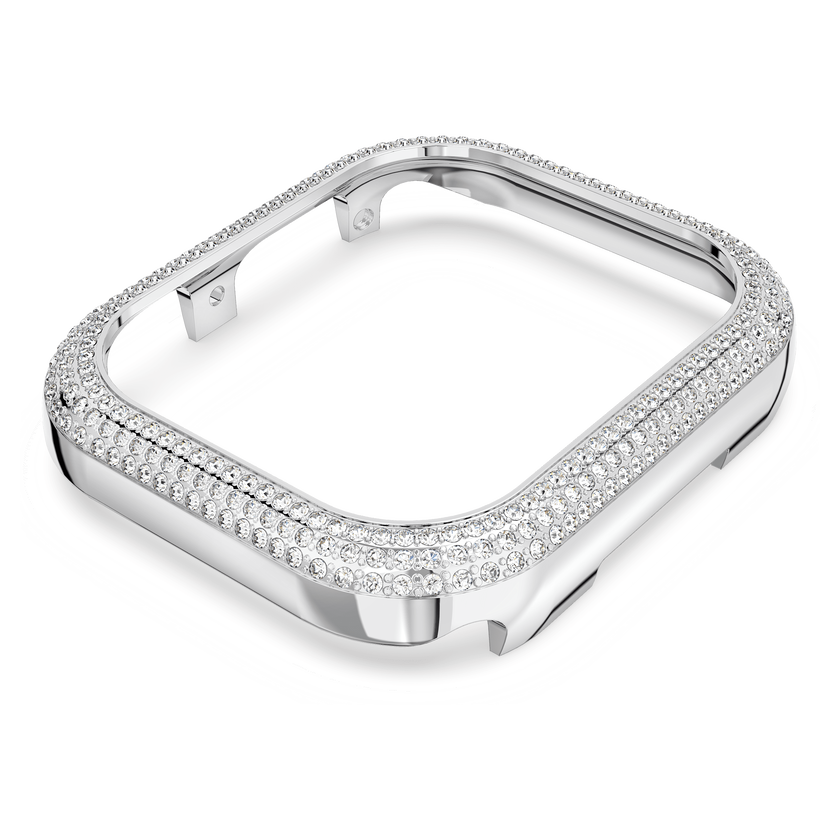 swarovski sparkling case  for apple watch  series 7  41 mm  silver tone