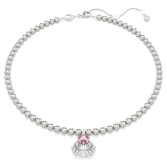 swarovski idyllia pendant  mixed cuts  crystal pearls  shell  pink  rhodium plated