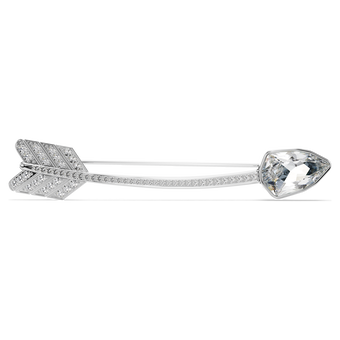 swarovski idyllia brooch  mixed cuts  arrow  white  rhodium plated
