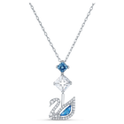 swarovski dazzling swan necklace blue rhodium plated