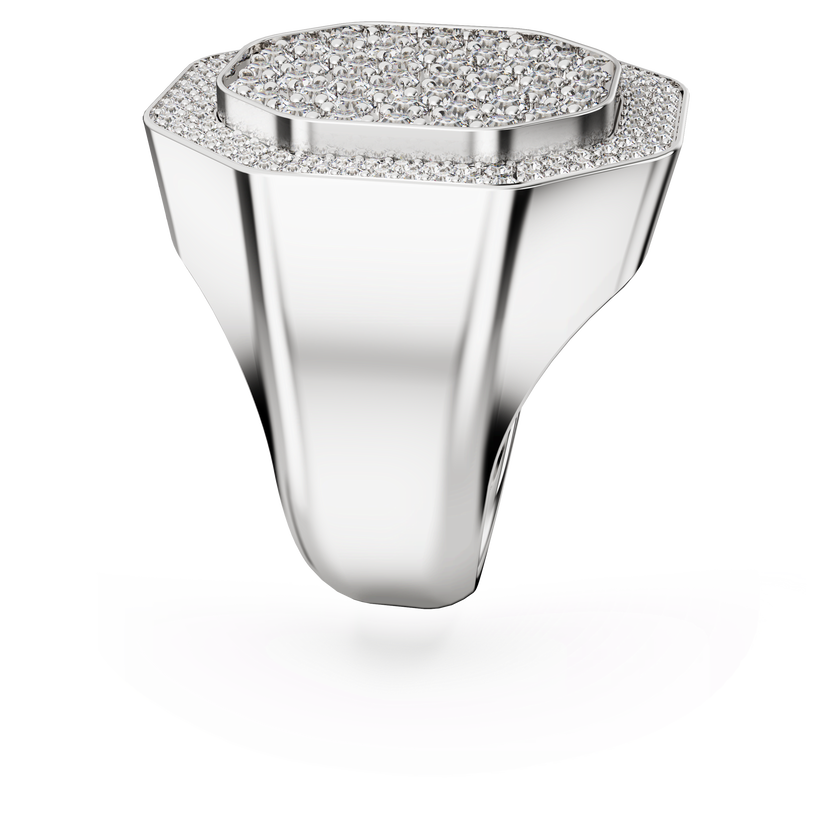 swarovski dextera cocktail ring  octagon shape  white  rhodium plated