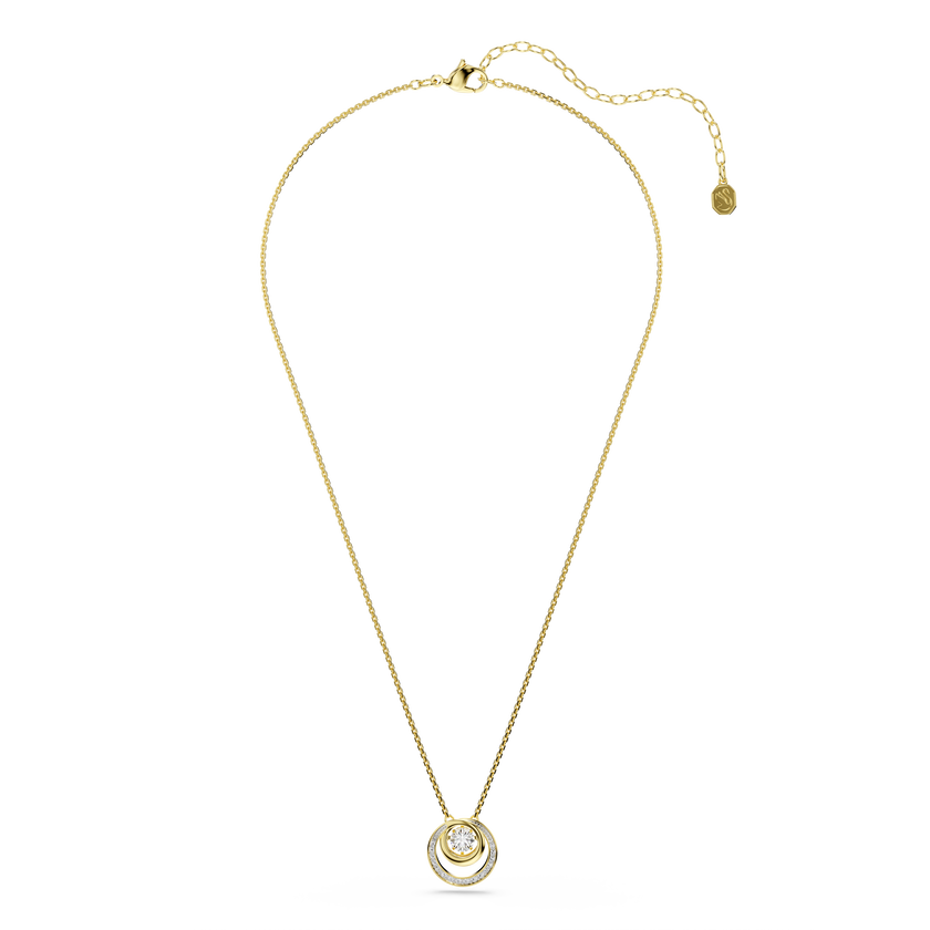 swarovski hyperbola pendant  round cut  white  gold tone plated