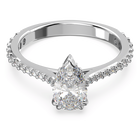swarovski stilla cocktail ring pear cut pav white rhodium plated