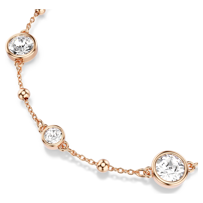 swarovski imber bracelet  round cut  white  18k rose gold finish