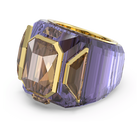swarovski chroma cocktail ring purple gold tone plated