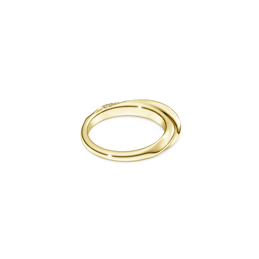 swarovski classica band ring  round cut  white  sterling silver  18k gold finish