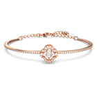 swarovski sparkling dance bangle clover white rose gold tone plated
