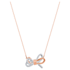Lifelong Bow pendant, Bow, White, Mixed metal finish