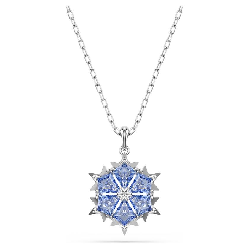 swarovski magic set  snowflake  blue  rhodium plated