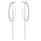 Fit Hoop Pierced Earrings, White, Stainless steel
