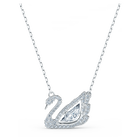 swarovski swan necklace swan white rhodium plated