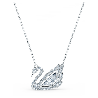 swarovski swan necklace swan white rhodium plated