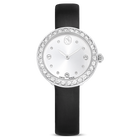 swarovski matrix tennis watch swiss made leather strap black stainless steel