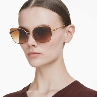 swarovski sunglasses  square shape  sk7029  gold tone