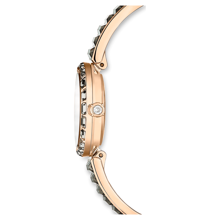 swarovski matrix bangle watch  swiss made  crystal bracelet  gray  rose gold tone finish