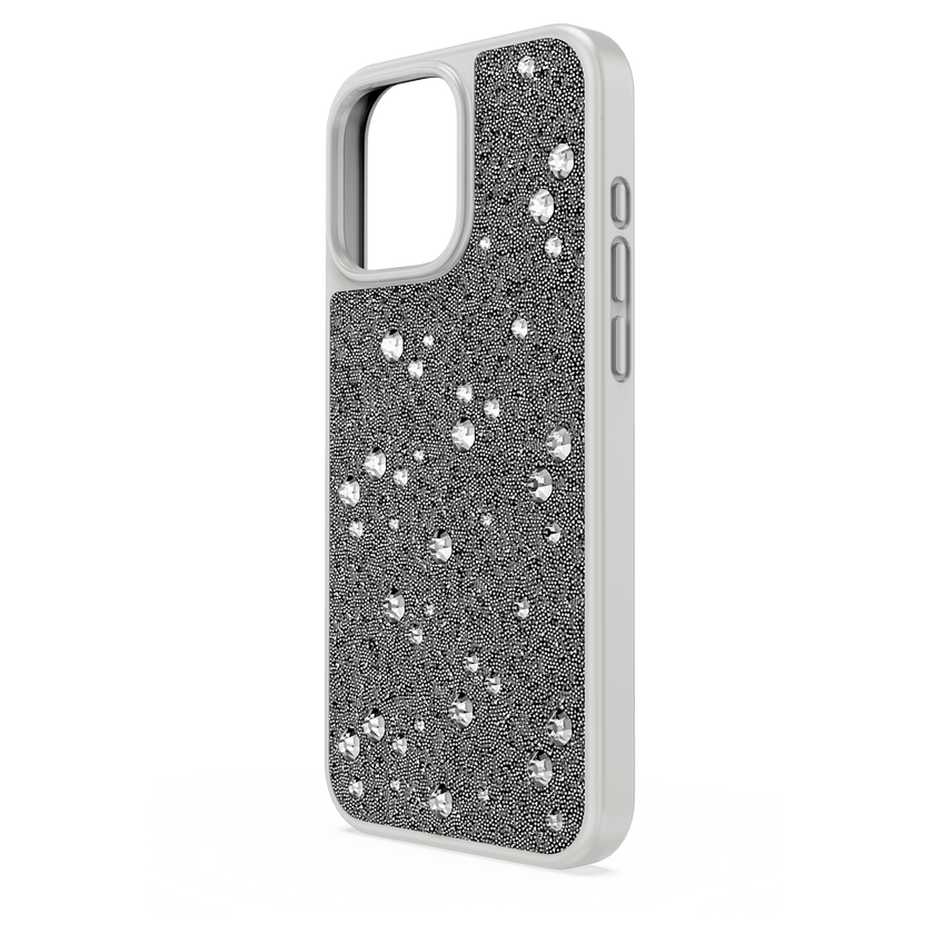 swarovski high smartphone case  scattered design  iphone  16 pro max  silver tone