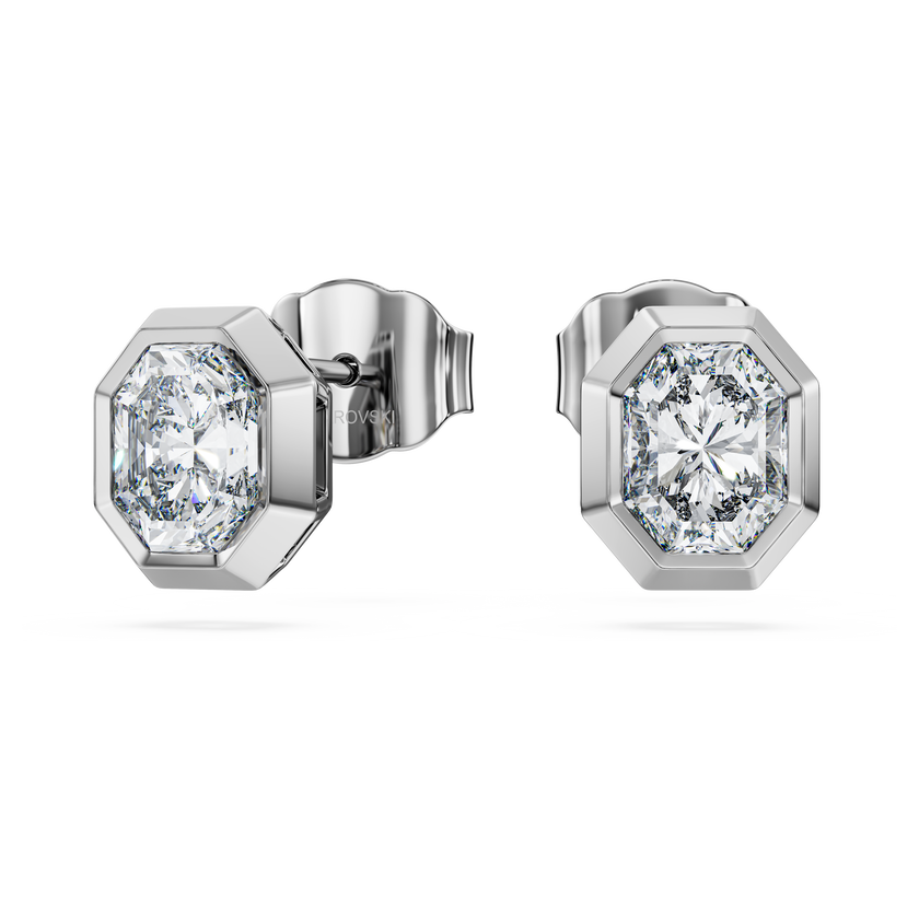 swarovski octagon stud earrings  lab grown diamonds 1 0 ct tw  octagon shape  18k white gold
