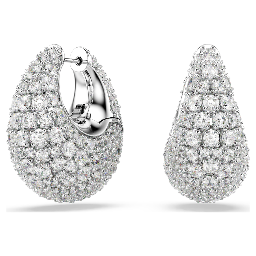 swarovski sublima earrings  large  white  rhodium plated