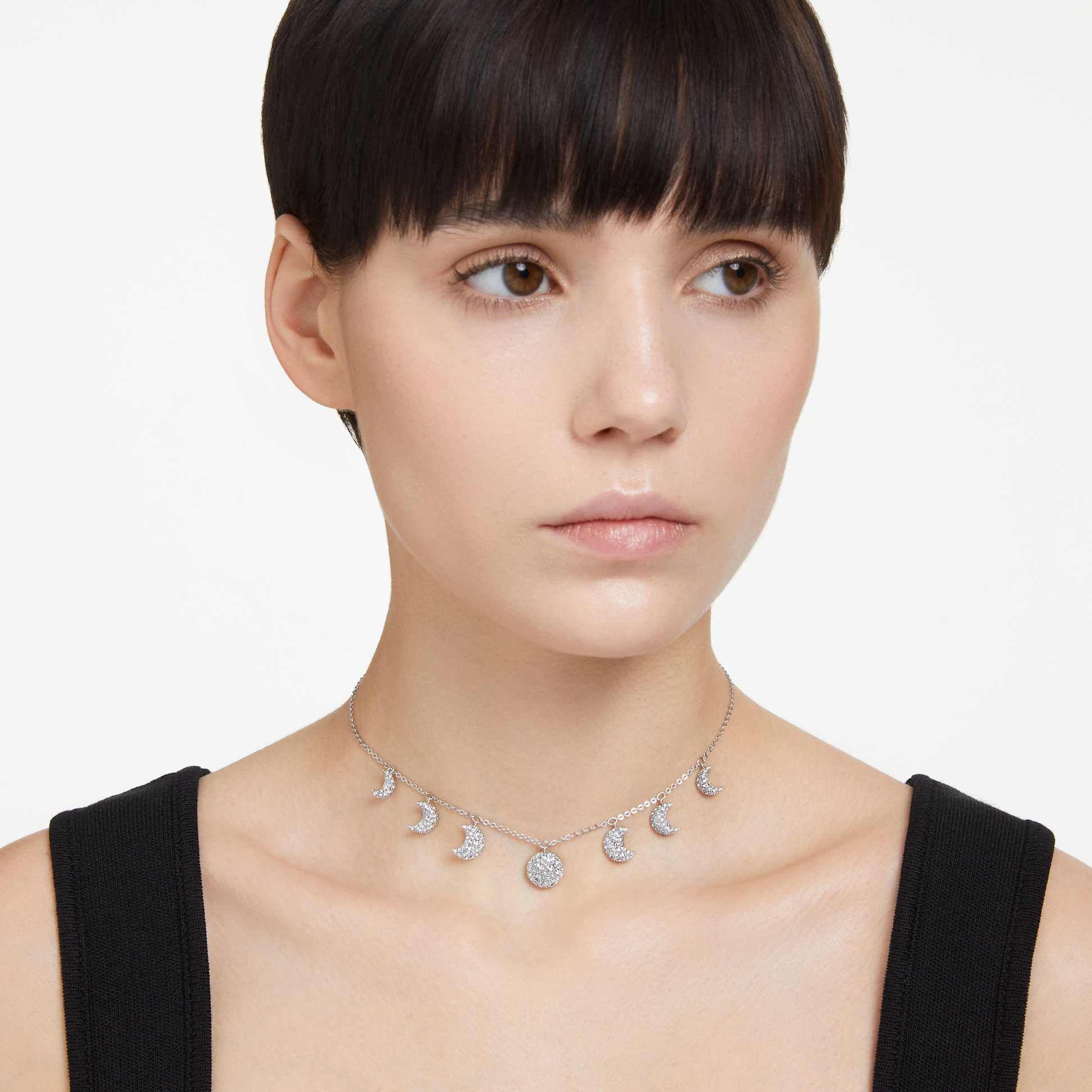 swarovski sublima choker  moon  white  rhodium plated