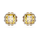 swarovski birthstone stud earrings square cut november yellow rhodium plated