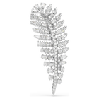 swarovski vienna brooch  mixed cuts  feather  white  rhodium plated