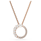 swarovski matrix pendant crystal pearl round cut white rose gold tone plated