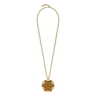 Evil Eye Disc Pendant, Brown, Gold-tone plated
