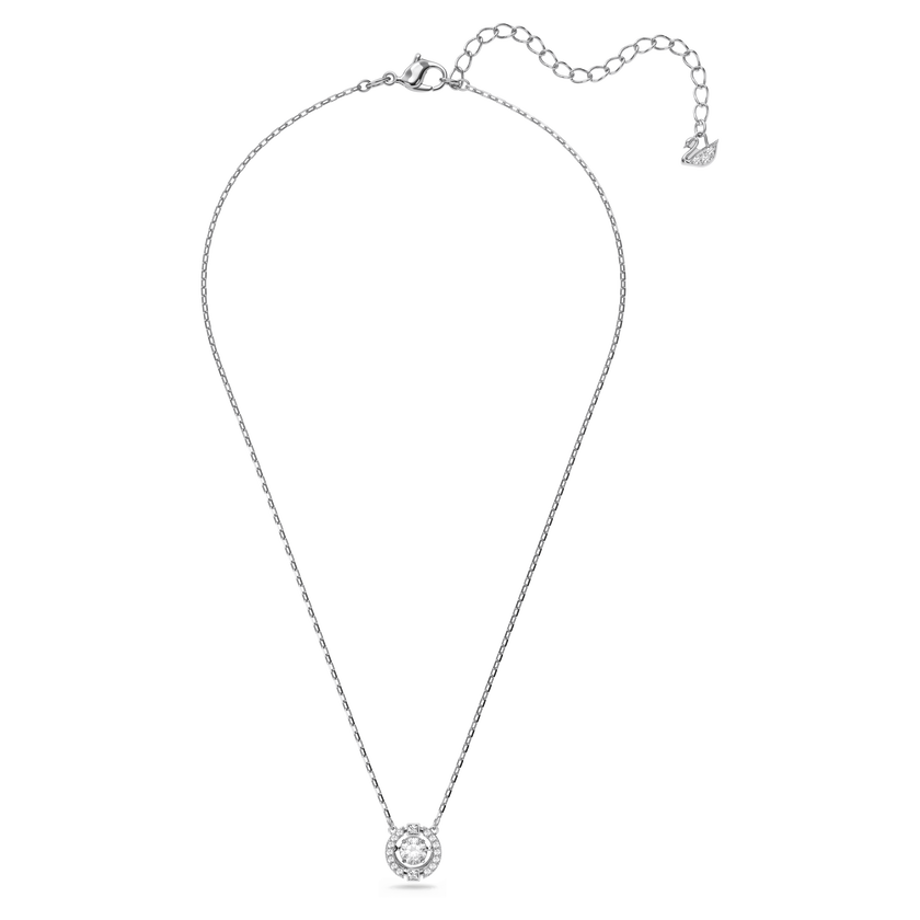 swarovski una necklace  round cut  white  rhodium plated