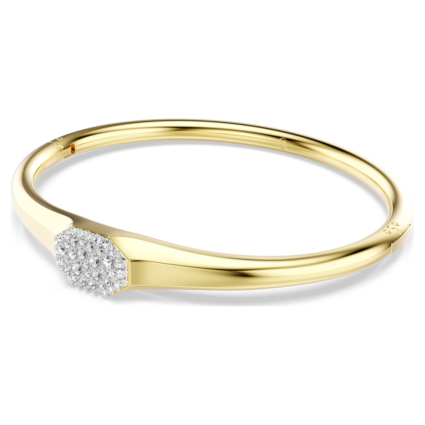 swarovski dextera bangle  round cut  white  gold tone plated